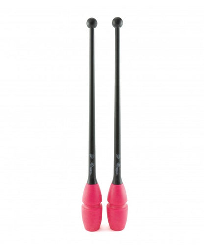 mazas venturelli gimnasia ritmica color negro y rosa 
