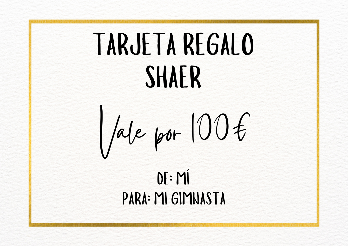 tarjeta regalo para regalar a gimnastas de gimnasia ritmica regala en un momento especial para canjear por cualquier material o maillot que necesites 