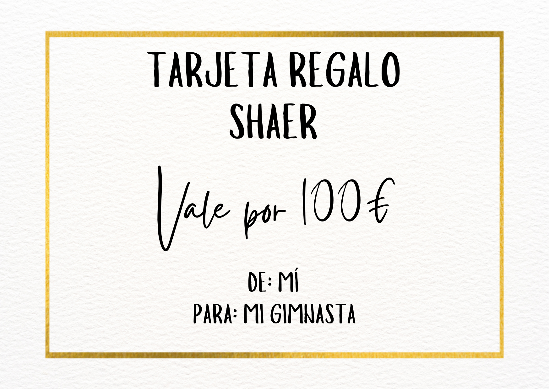 tarjeta regalo para regalar a gimnastas de gimnasia ritmica regala en un momento especial para canjear por cualquier material o maillot que necesites 