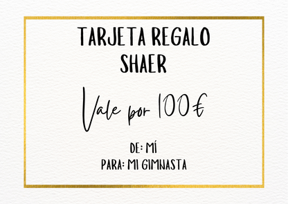 tarjeta regalo para regalar a gimnastas de gimnasia ritmica regala en un momento especial para canjear por cualquier material o maillot que necesites 