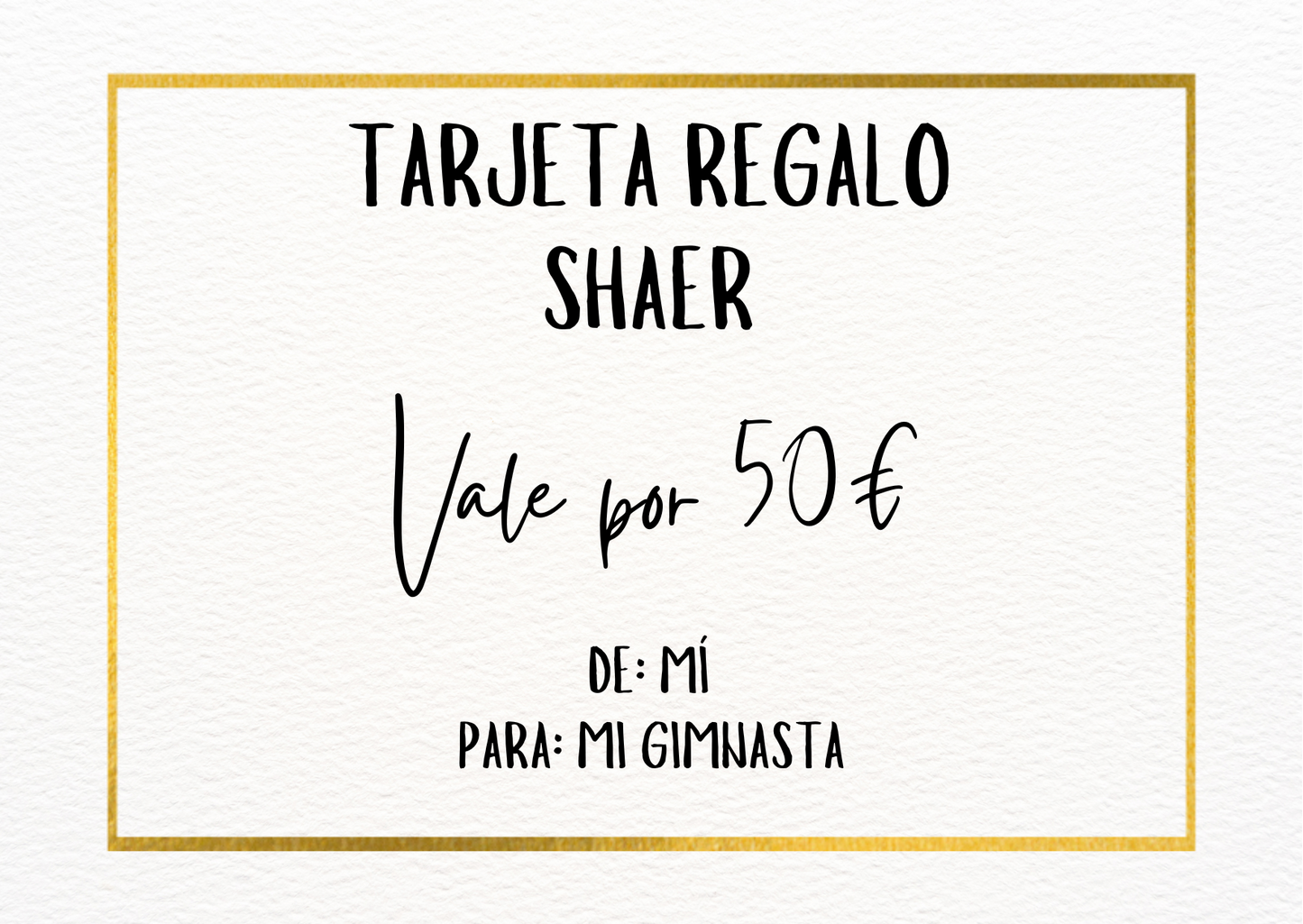 tarjeta regalo para regalar a gimnastas de gimnasia ritmica regala en un momento especial para canjear por cualquier material o maillot que necesites 