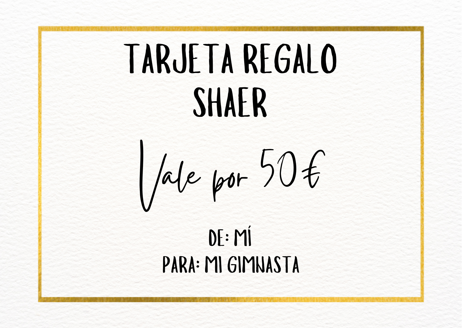 tarjeta regalo para regalar a gimnastas de gimnasia ritmica regala en un momento especial para canjear por cualquier material o maillot que necesites 