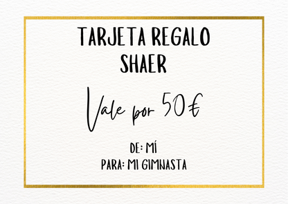 tarjeta regalo para regalar a gimnastas de gimnasia ritmica regala en un momento especial para canjear por cualquier material o maillot que necesites 