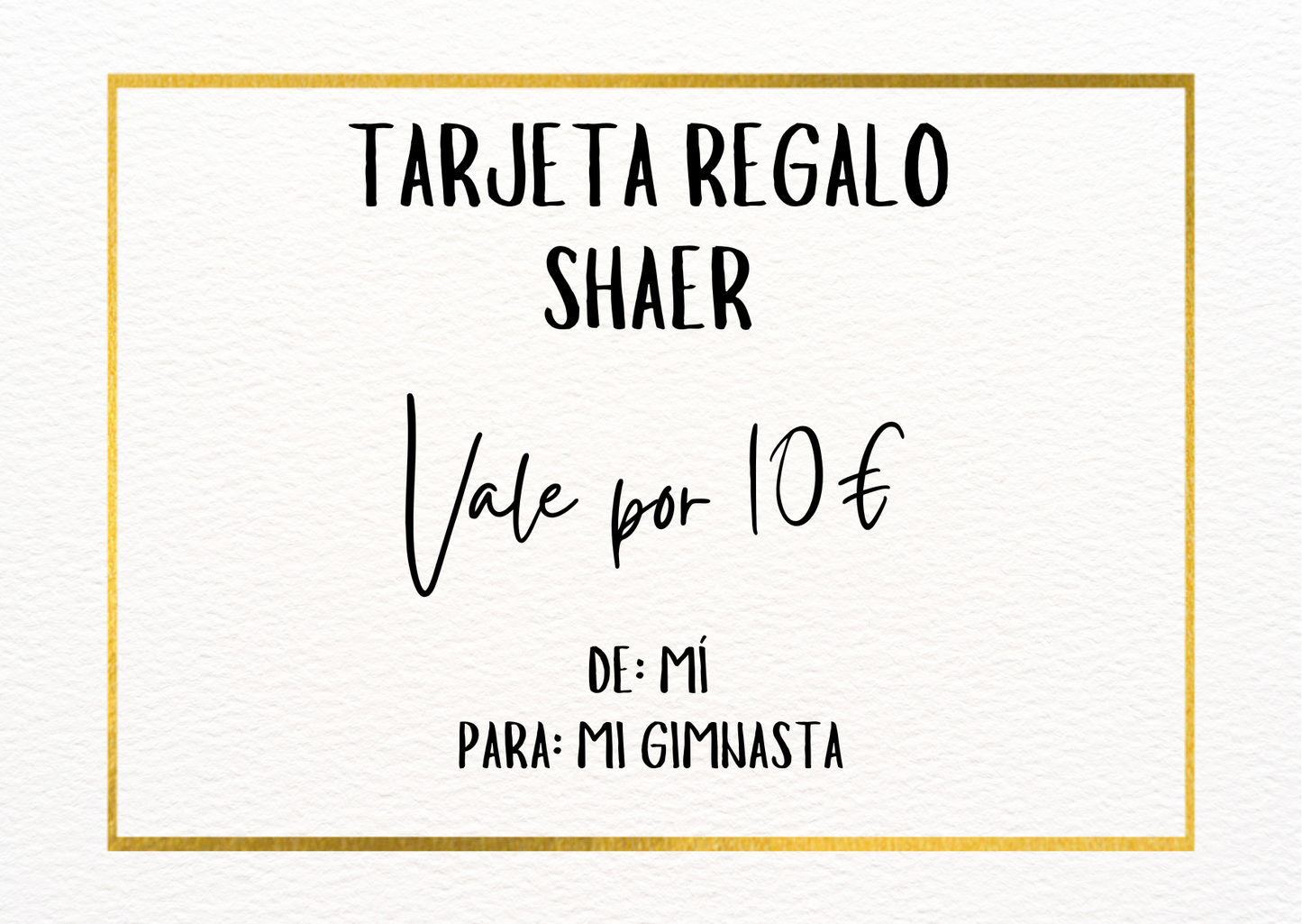 tarjeta regalo para regalar a gimnastas de gimnasia ritmica regala en un momento especial para canjear por cualquier material o maillot que necesites 