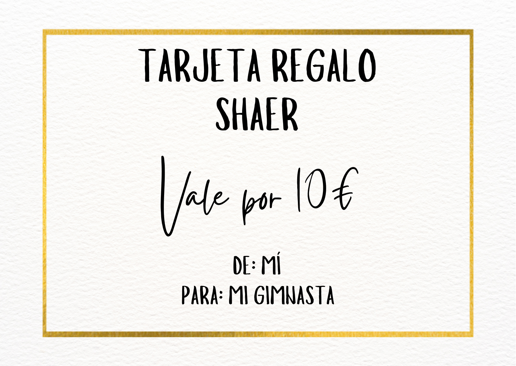 tarjeta regalo para regalar a gimnastas de gimnasia ritmica regala en un momento especial para canjear por cualquier material o maillot que necesites 