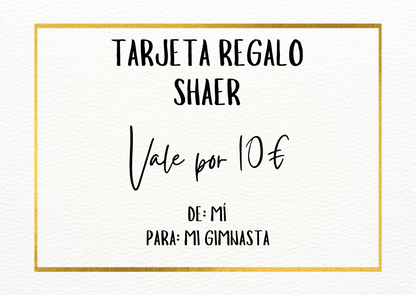 tarjeta regalo para regalar a gimnastas de gimnasia ritmica regala en un momento especial para canjear por cualquier material o maillot que necesites 