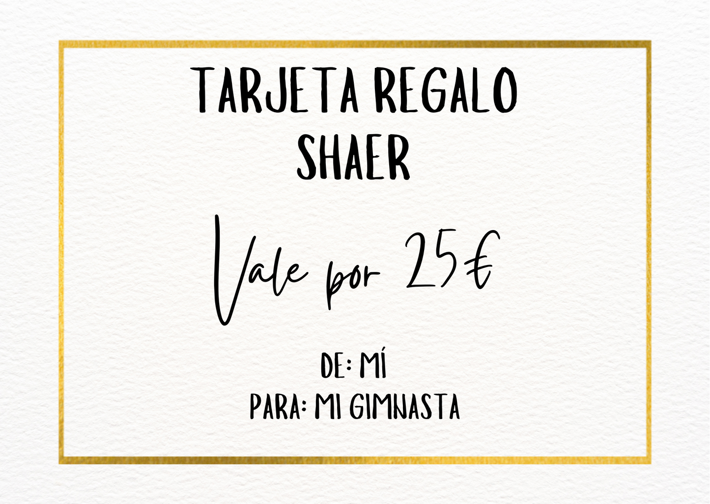 tarjeta regalo para regalar a gimnastas de gimnasia ritmica regala en un momento especial para canjear por cualquier material o maillot que necesites 