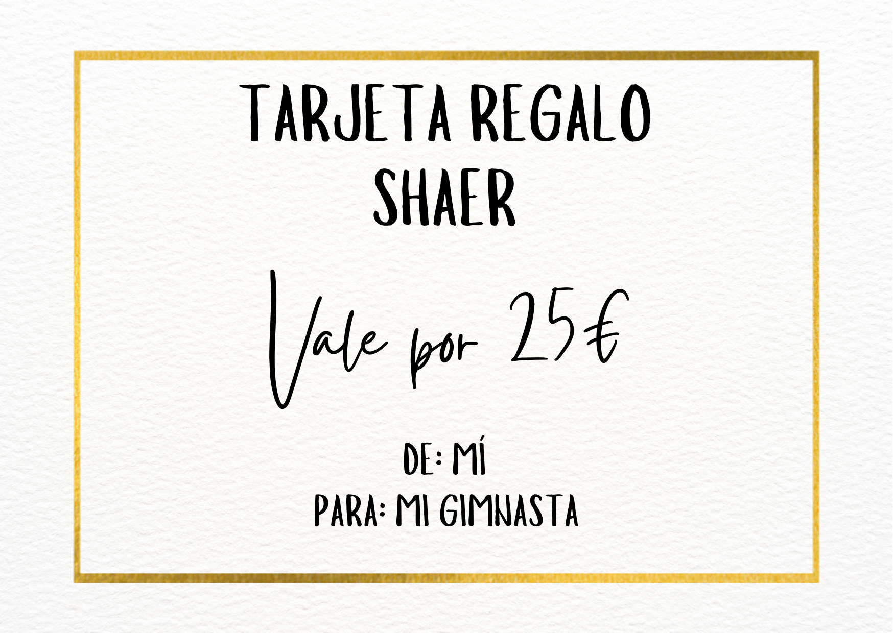 tarjeta regalo para regalar a gimnastas de gimnasia ritmica regala en un momento especial para canjear por cualquier material o maillot que necesites 