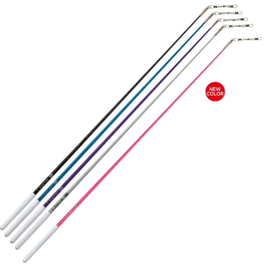varilla colores Chacott competición gimnasia rítmica, palo cinta rítmica, varilla competición, mango para cinta, accesorio gimnasia, material deportivo rítmica, varilla profesional, equipamiento gimnasta shaer tienda de rítmica NEGRO AZUL MORADO PLATA ROSA 